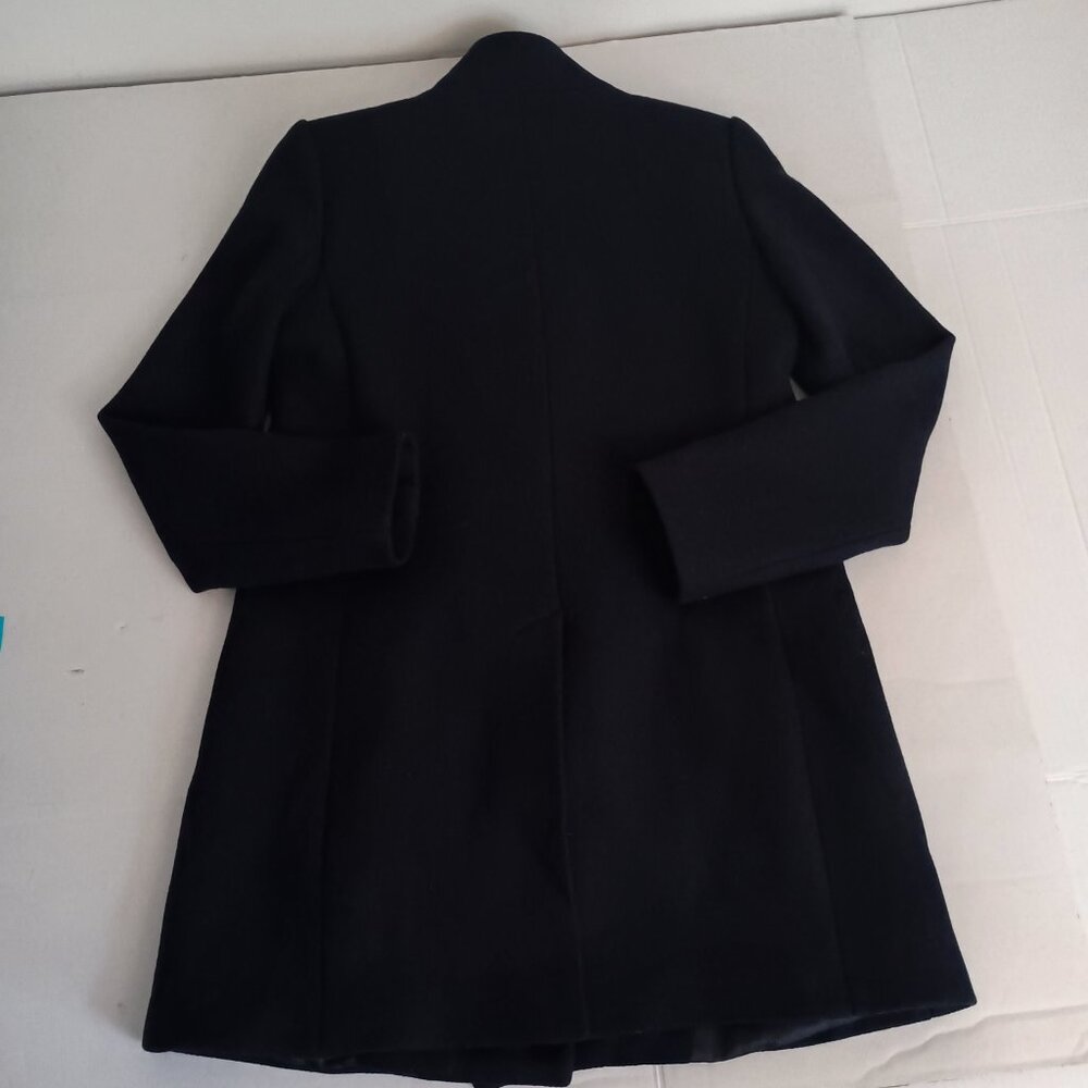 Mango Wool Blend Double Breasted Mid-Thigh Suit Coat Navy Blue Women’s XXS EUC - Picture 8 of 16